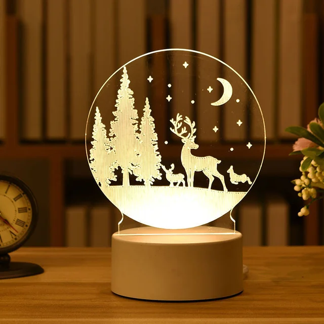 Children's night light 3D toy Christmas goods lighting projector printing bedroom decoration | Дом и сад