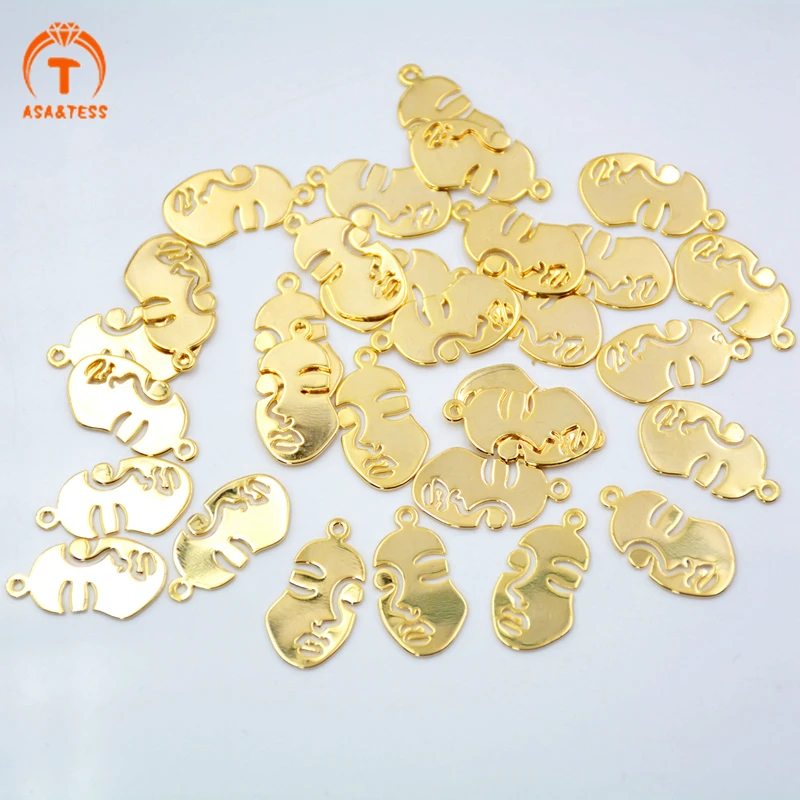 Позолоченные Подвески с человеческим лицом 10 х20 мм шт. высококачественные