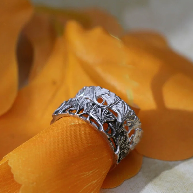 Buyee 925 пробы серебряные парные кольца наборы красивые пряничные листья милые на