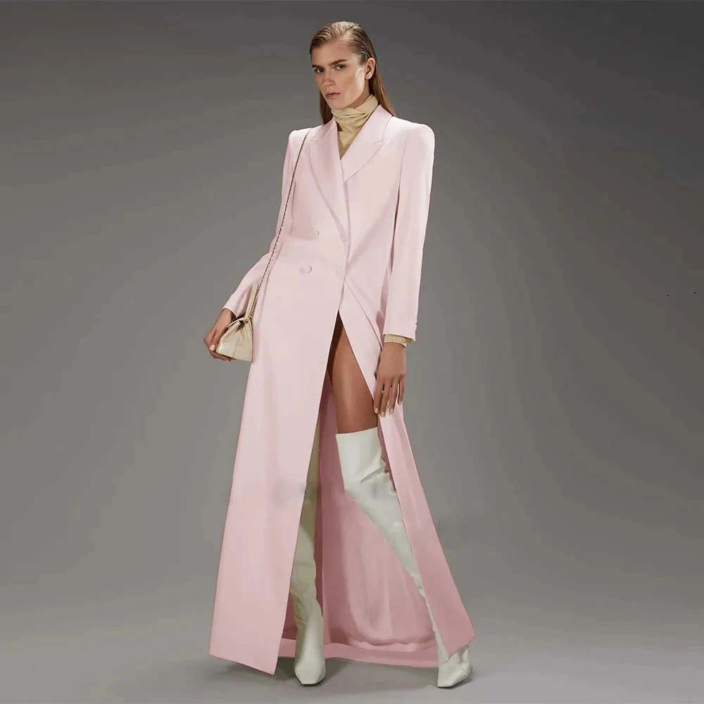 Женский двубортный пиджак однотонный с лацканами одежда для офиса и свадьбы 1 шт.