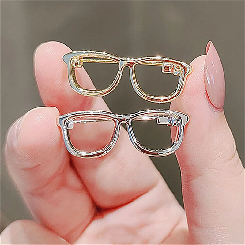 

Cute Glasses Brooches Korean Fashion Men's Suit Shirt Collar Pins Female Sweater Corsage Badge Luxulry Jewelry Accessories