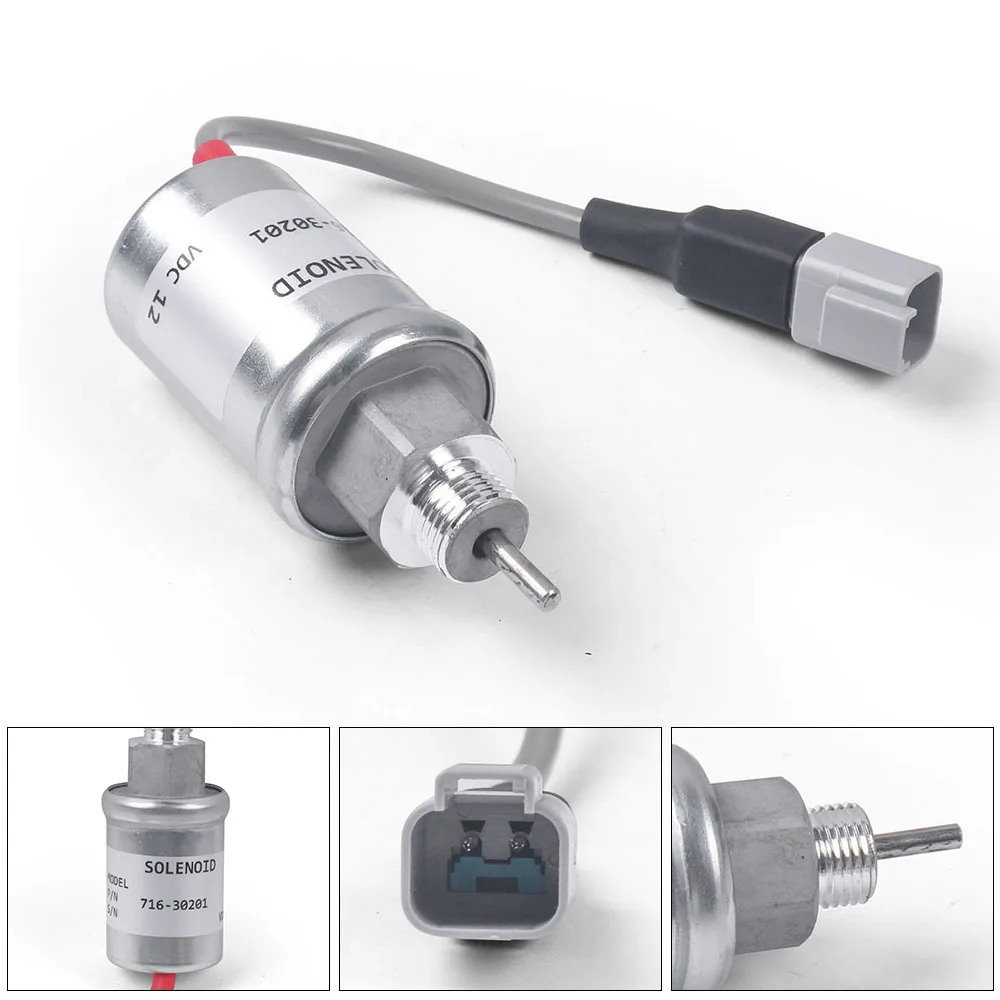 

716/30201 соленоид останова двигателя для мини-экскаватора 8014,8016 716/30297,333/D9799 716-30201