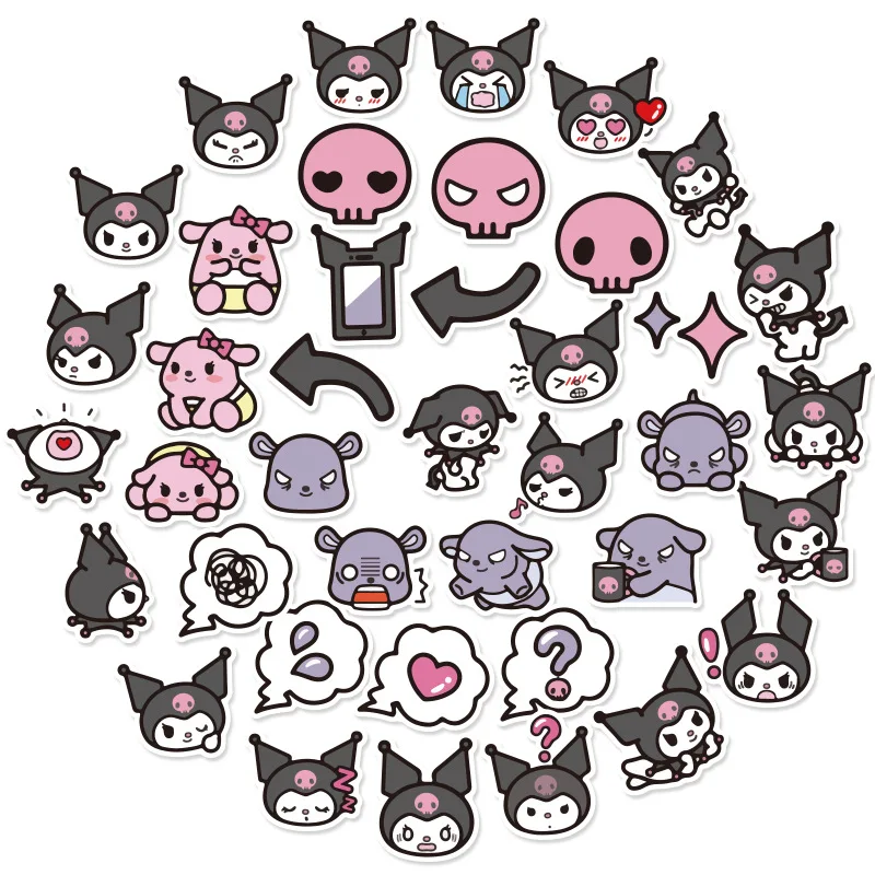 

Cute Clow M журнал s Мультфильм Kuromi выражение лица s мобильный телефон воды с чашкой для ноутбука Водонепроницаемый декоративный