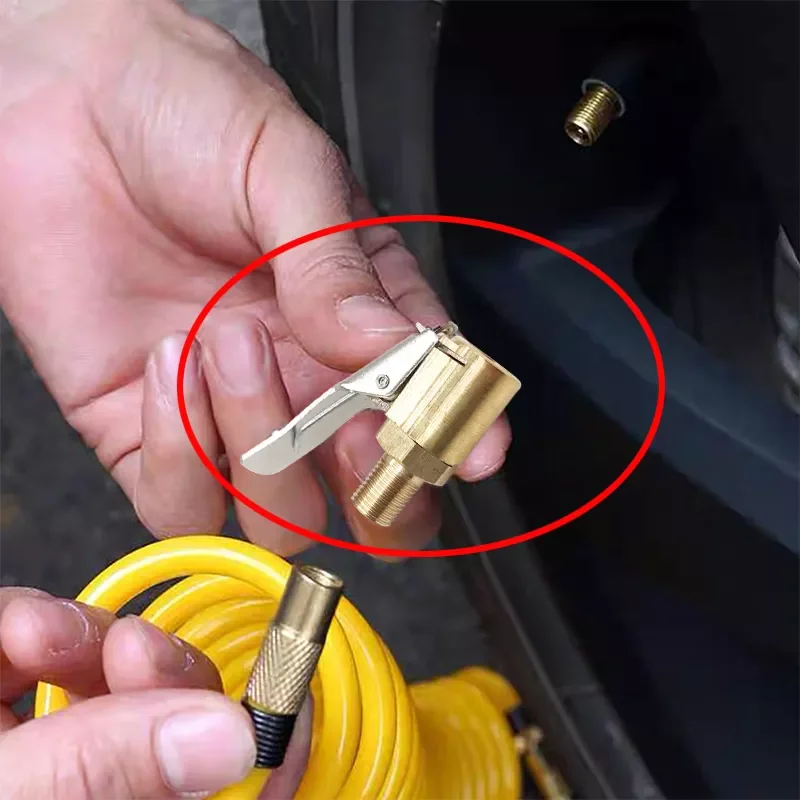 

Auto Brass 8mm Tyre Wheel Tire Air Chuck Inflator Valve Clip Clamp Connector Adapter Car Accessories for Compressor