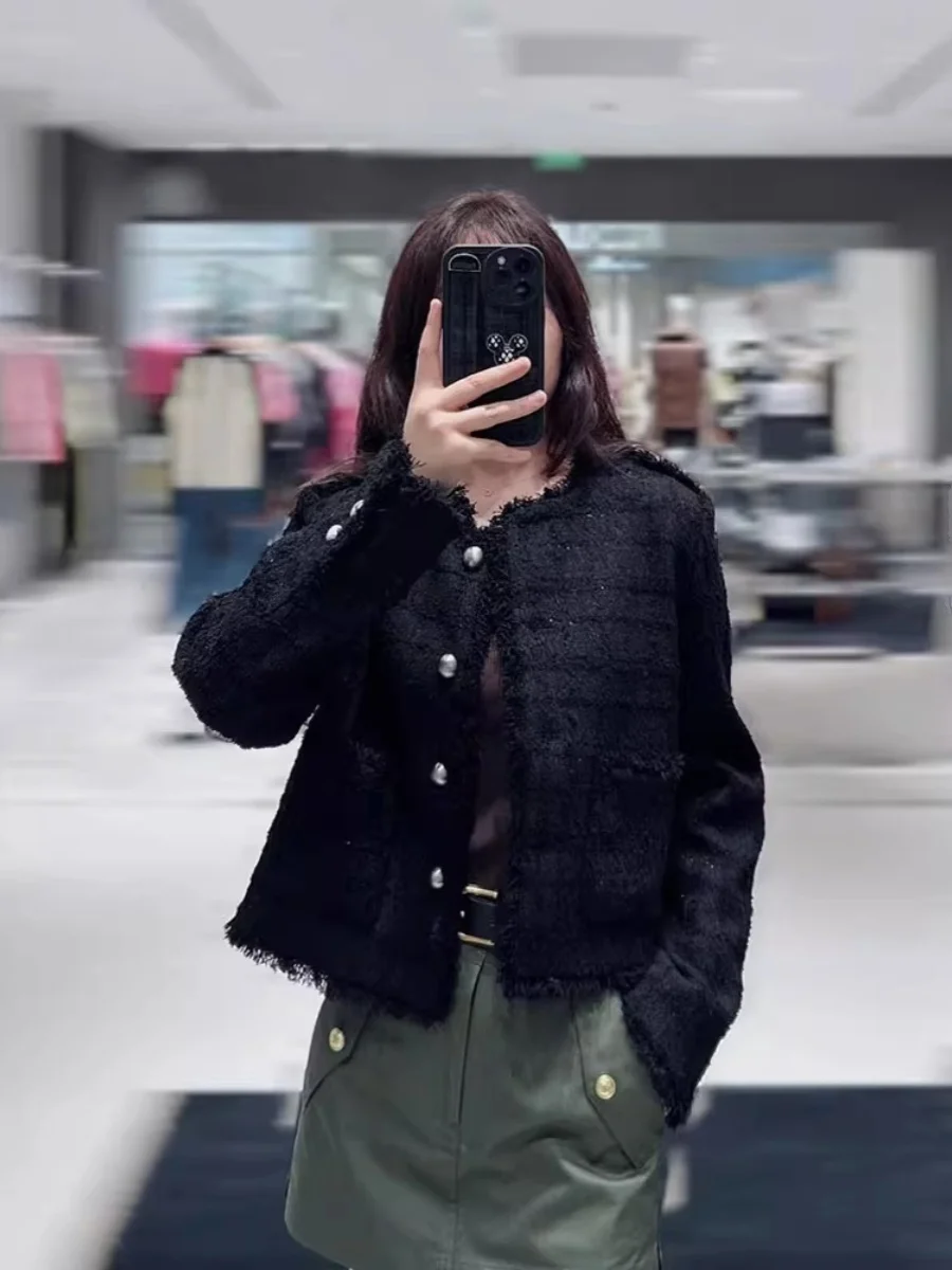 Mo отечественный агент по закупкам осень 2024 новая прямая изящная короткая верхняя