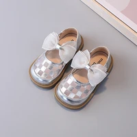 girls pu summer shine mary janes 2022 summer new lace bow childrens fashion soft bottom toddler girls shoes korean kids shallow