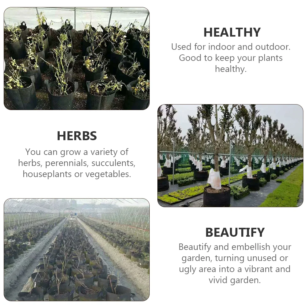 

3 Pcs Planting Bags Durable Useful Non-woven Planting Bags Garden Planting Pouch Plant Growing Bags Plant Storage Pouch