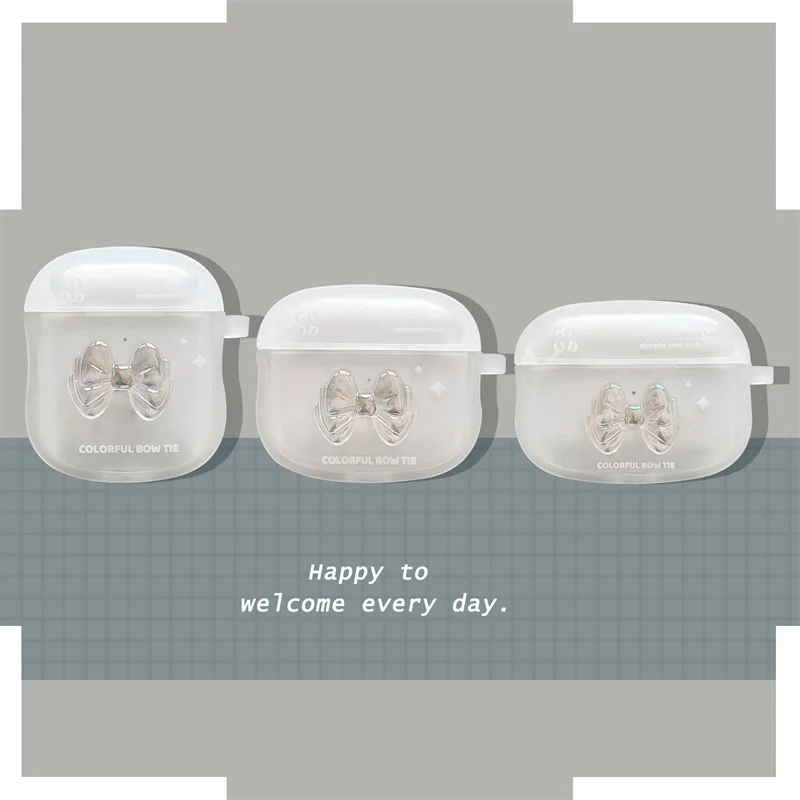 

Laser Creative 3D Stereo Bowknot Case for Apple AirPods 1 2 3 Pro Cases Cover IPhone Bluetooth Earbuds Earphone AirPod Pods Case