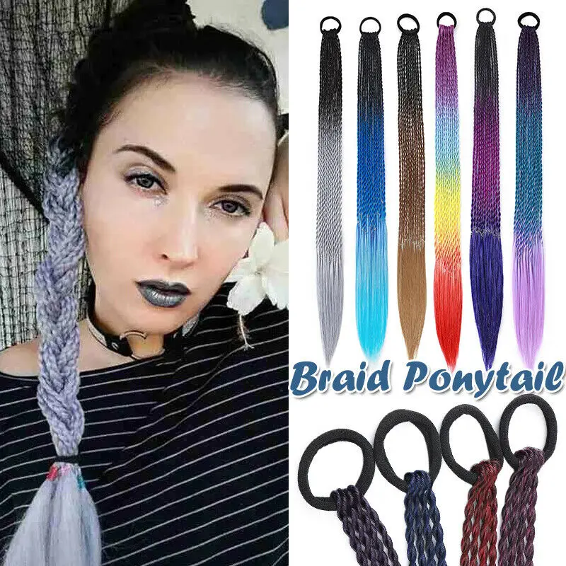 

1PCS Synthetic New Girls Elastic Rubber Bands Braides Hair Accessories Wig Ponytail Hair Ring Kids Box Braid Rope Hair Braider