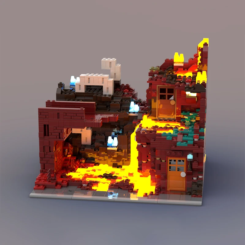 2230 деталей MOC Модульные здания: Модульное здание Нетера - Модель Лавового озера, Архитектурный конструктор, Подарок на Рождество, Поделка (art.: 3920dcc61b490) - 3920dcc61b490