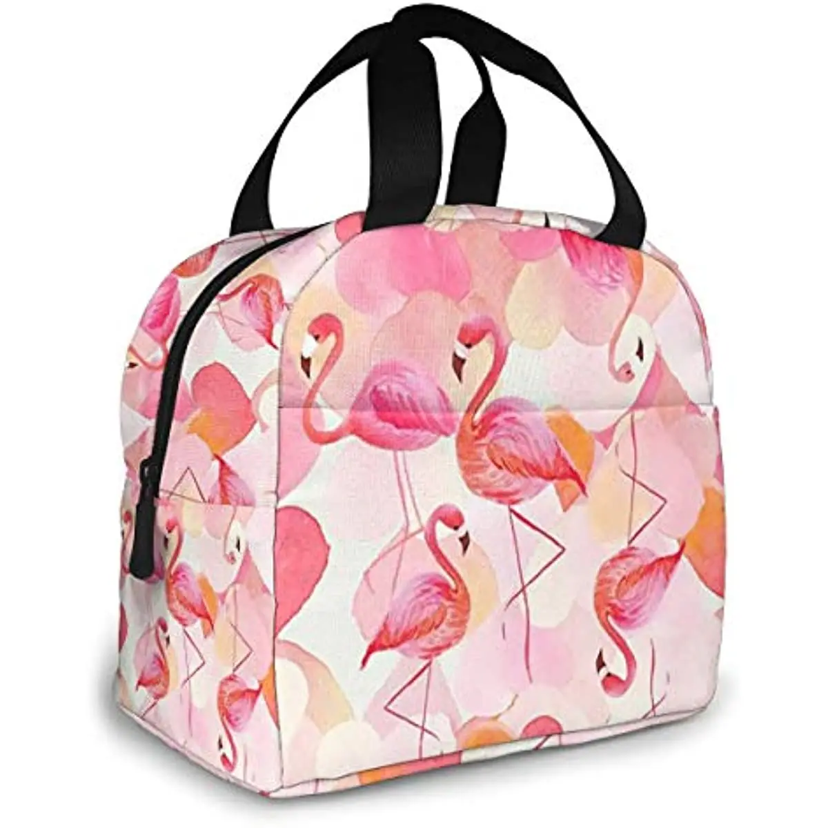 

Pink Flamingo Insulated Lunch Bag Portable Thermal Cooler Box Reusable Picnic Tote Bento Bag Men Women Kids Work School Travel