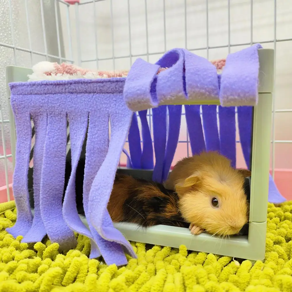 

2Pcs Nice-looking Small Pets Bed Corner Nest Mat House Curtain Eco-friendly Hamster Bed Accessories Comfortable for Indoor