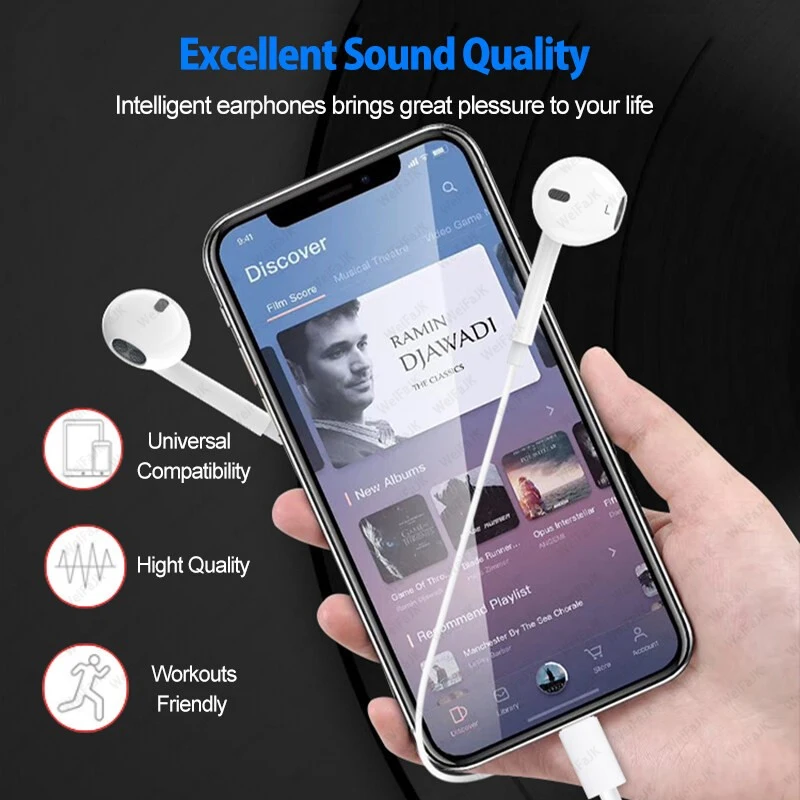 Оригинальный Apple проводные наушники для iPhone 11 12 13 Pro Max X XS XR 6 6s 7 8 лет плюс Earpods 3 5 мм