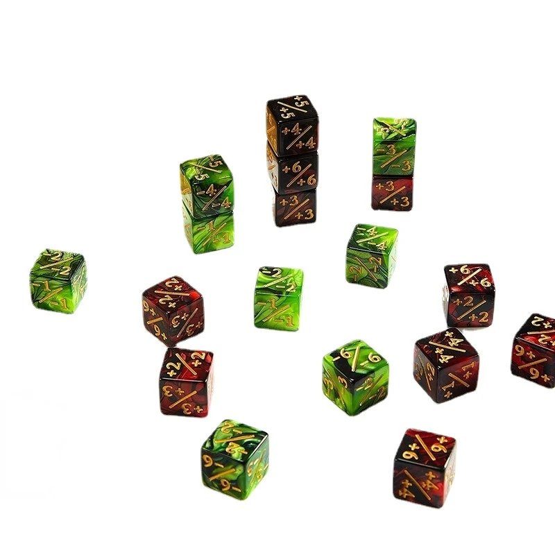 10Pcs/set Plus and Minus Dice Two-color Energy Board Game Accessories Educational Toys Operation Mathematics Preschool - купить по