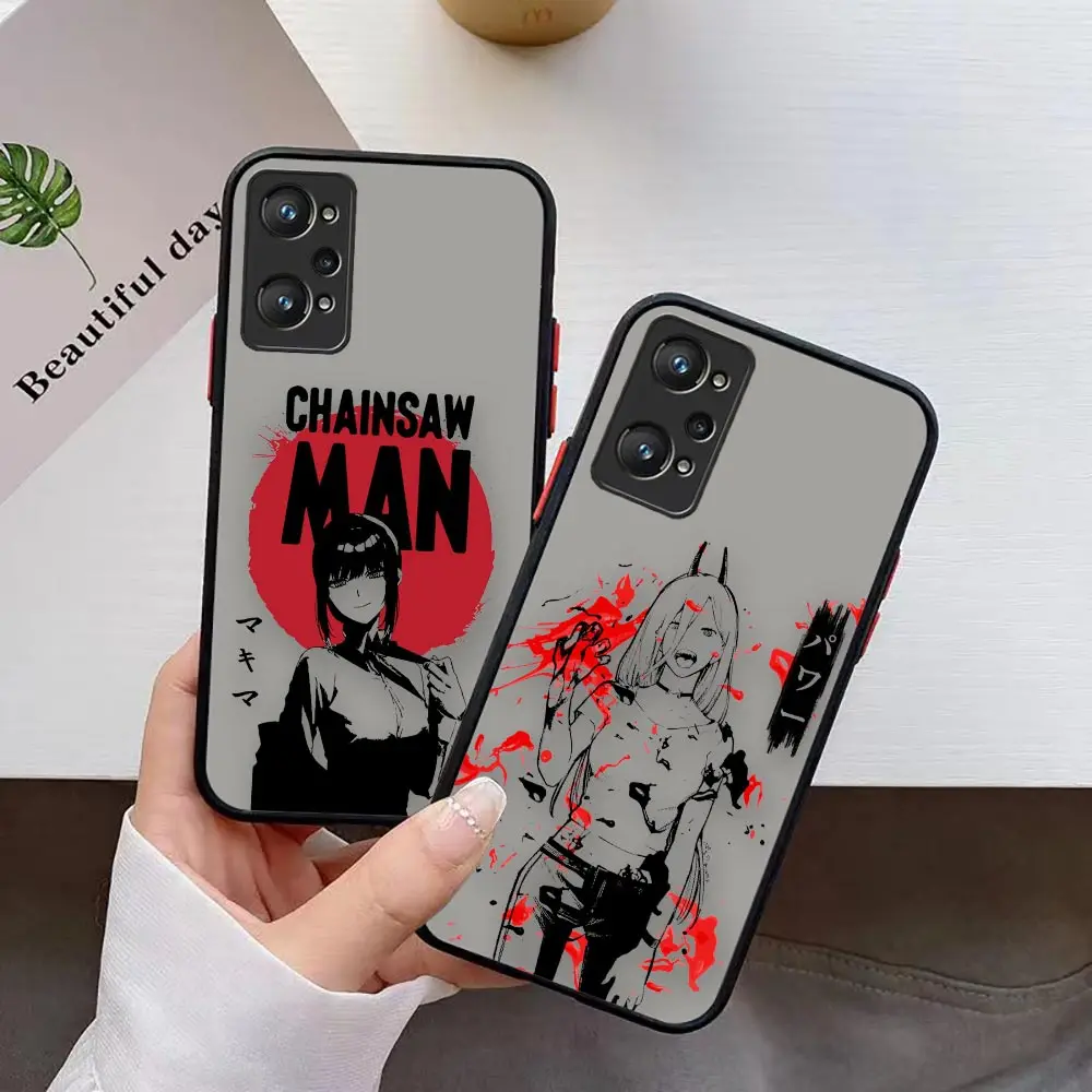 

Matte Case For REALME C35 C33 C31 C30S C25Y C21Y C21 C20 C15 C12 C11 9 8 8I 7 7I 6 5 PRO PLUS 5G Case Anime Chainsaw Man Kobeni