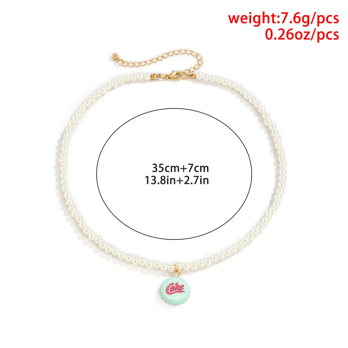 New Vintage Pearl Letter Bottle Cap Pendant Necklace Simple Sweet Color Necklaces Set For Women Girls Fashion Jewelry |
