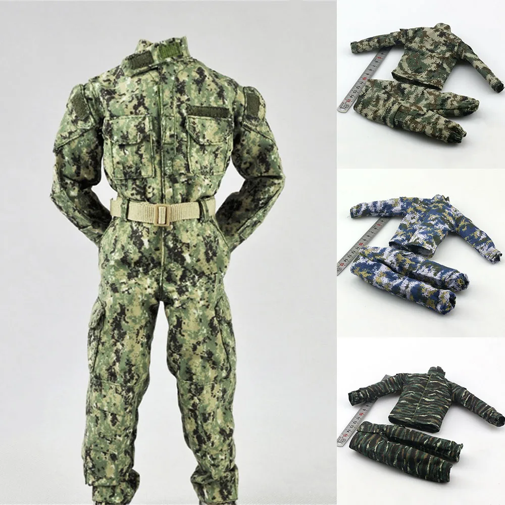

1/6 Russia U.S. Army Rangers Clothes Suits CHN Marine Corps Special Battle Camouflage Combat Uniform for 12 inch Action Figures