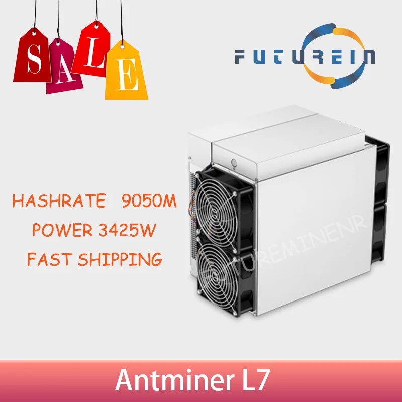 

Bitmain Antminer L7 9050M 3425W BTC miner 9050MH 3425W Bitcoin Litecoin Dogecoin Asic Miner