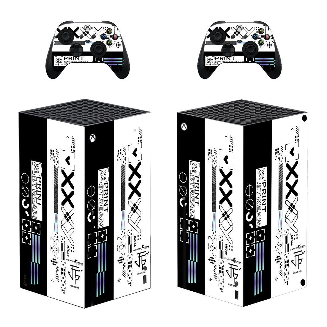 

X Style Xbox Series X Skin Sticker for Console & 2 Controllers Decal Vinyl Protective Skins Style 1
