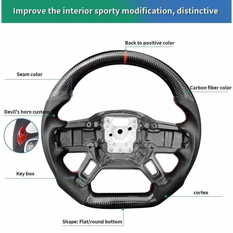 Руль из углеродного волокна с подогревом подходит для Land Rover Defender L663 замшевый