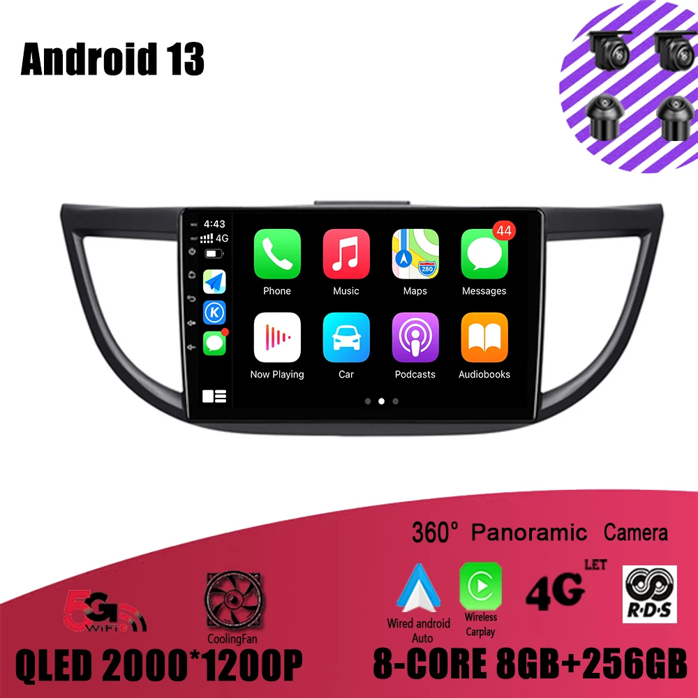 

For Honda CR-V 4 CRV RM RE 2012 - 2016 Car Radio Multimedia Player Navigation GPS DSP Carplay WIFI Android 13