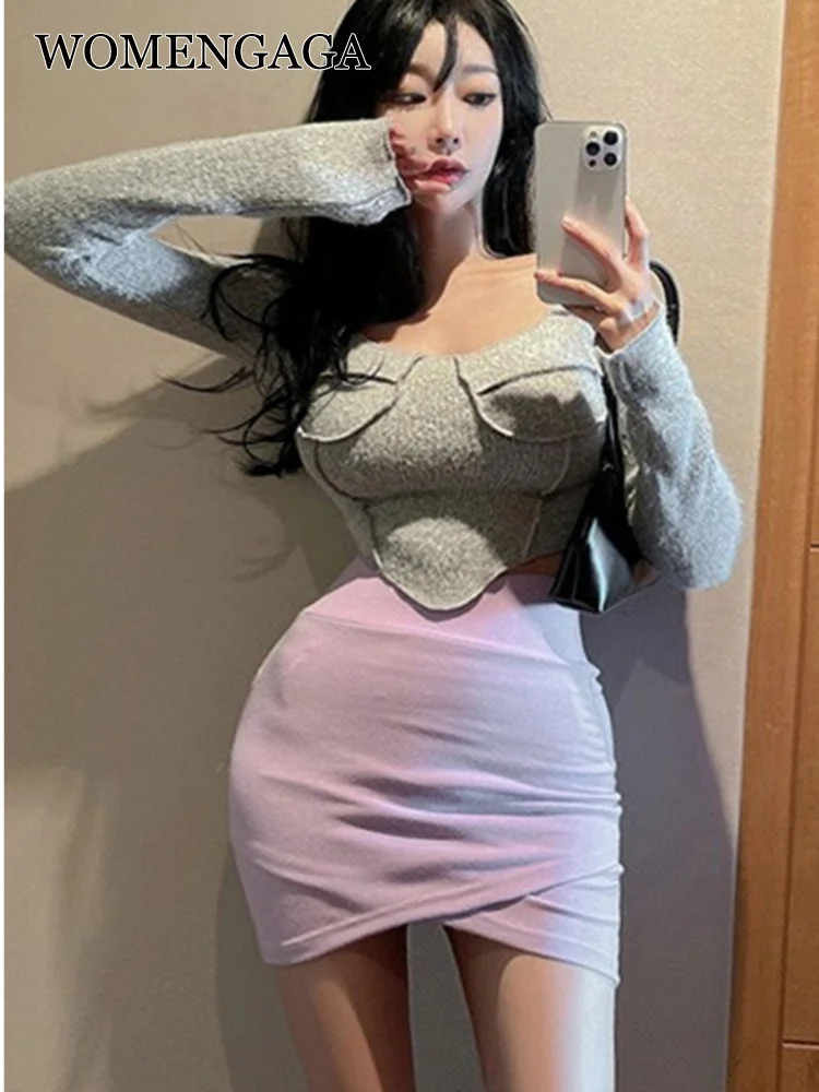 

Серая эластичная короткая мини-юбка с перекрестным швом TVVOVVIN, облегающая пикантная облегающая юбка с запахом на бедрах, Корейская привлекательная Милая женская юбка 2022 G41G, лидер продаж 2022