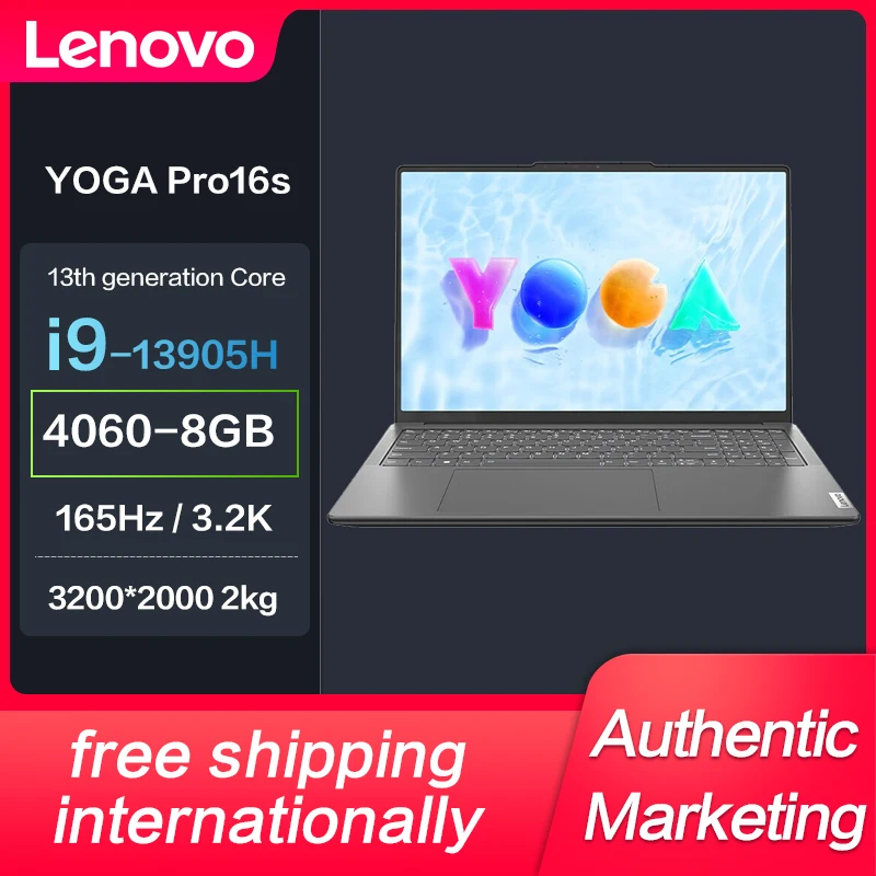 

New Lenovo YOGA Pro16s Supreme Laptop 2023 13th Intel Core i9-13905H RTX4060-8GB 3.2K 165Hz 14.5-Inch Touch P3+SRGB Screen Noteb