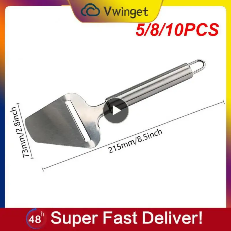 

5/8/10PCS Cheese Slicer Cutter Stainless Steel Portable Cheese Slicing Knife Silver Butter Slice Cheese Peeler