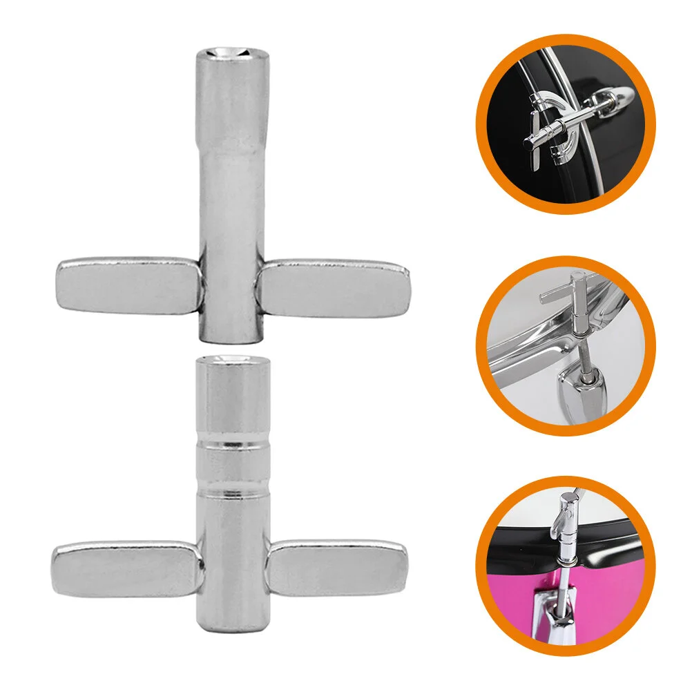 

2 Pcs Drum Key Metal Wrenches Drums Tuning Tools Iron Plating Instrument Keys Beginners