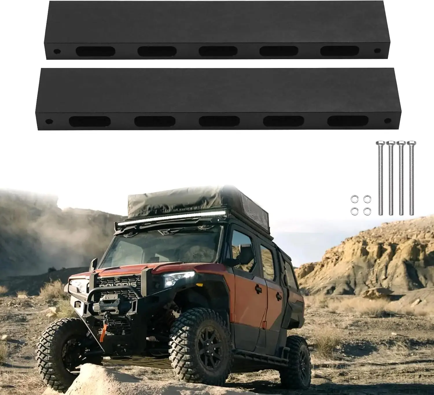 Фото Комплект для подъема сидений (пара) совместим с Polaris Xpedition UTV, увеличение высоты сидений на 2,5 дюйма, черный цвет №1