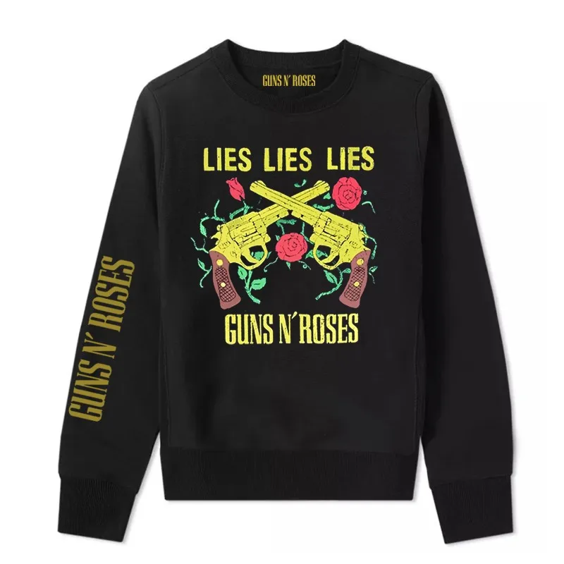 

Mens Fashion Pullovers Tops Guns N’ Roses Heavy Metal Graphic Hoody Sweatshirts Streetwear Hip Hop Long Sleeve Hooded Tops