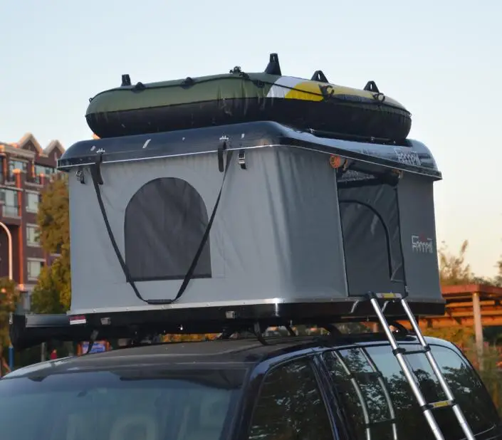 

Sunsail Car Roof Hard Shell Roof Top Tent Fiberglass Shell and Fabric Tent Amounting Car Top