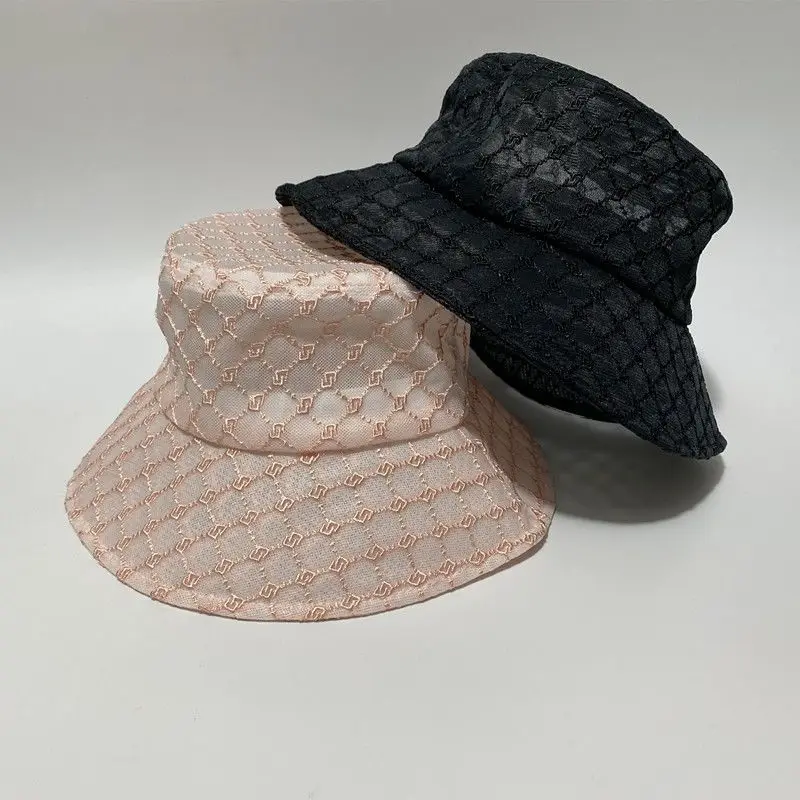 

New Lace Bucket Hat Women Summer Beach Sun Hats Seaside Vintage Elegant Caps Breathable Fisherman Cap