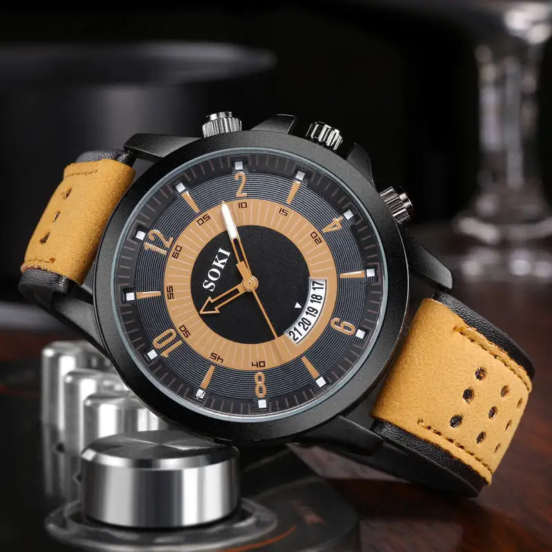 Relógios de Pulso de quartzo Soki Moda Casual Militar Esporte Relógio Masculino de Quartzo Relógio Analógico Menino Presente Masculino Relojes Hombre de Alta Qualidade