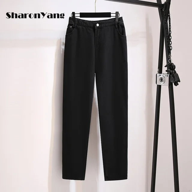 

65-150kg Baggy Jeans Woman High Waist Women Denim Jeans Autumn Vintage Denim Pants Woman Jeans Black Mom Jeans Vaqueros Mujer