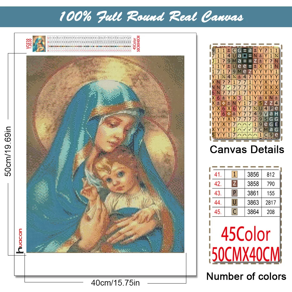 Алмазная мозаика Huacan картина из квадратных страз сделай сам религиозная вышивка