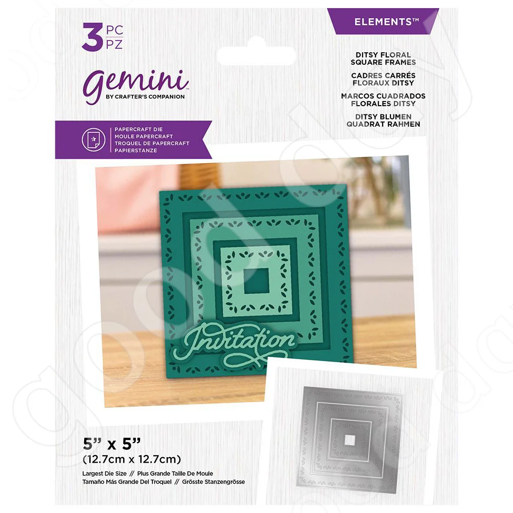 

Arrival New 2022 Ditsy Floral Square Metal Cutting Dies Scrapbook Diary Decoration Embossing Template DIY Greeting Card Handmade