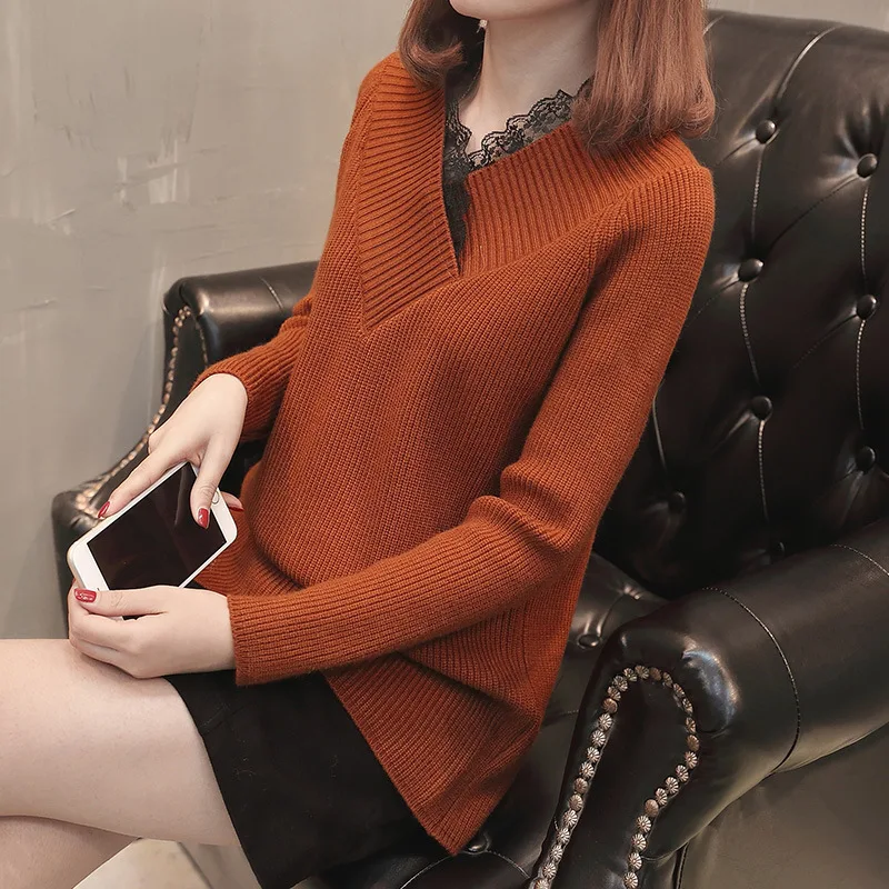 

Pregnant women 2023 new bud V-neck pullover knitted sweater jacket women black