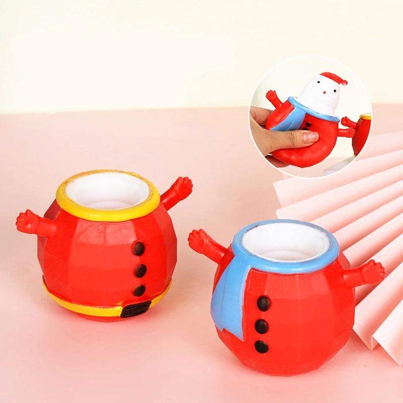 

Lovely Santa Snowman Cup Decompression Squish Toy Interesting Stress Relief Toys Adult Kids Antistress Toys Funny Christmas Gift