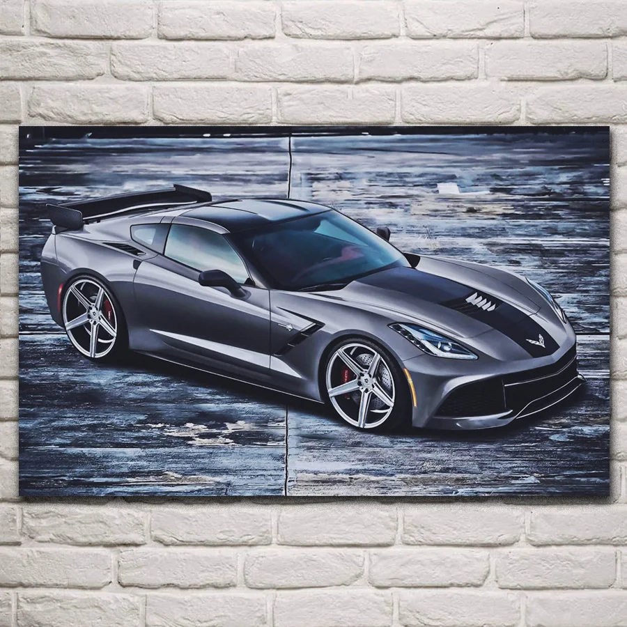 

c7 supercars american style sport cars living room home decoration art fabric posters on wall picture KR199