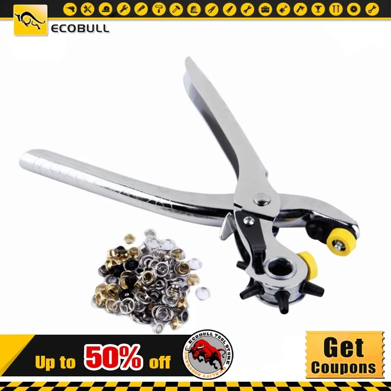 

Multifunction Portable Heavy Duty Leather Hole Punch Watch Band Hand Pliers Belt Holes Punches Puncher Tool Eyelet