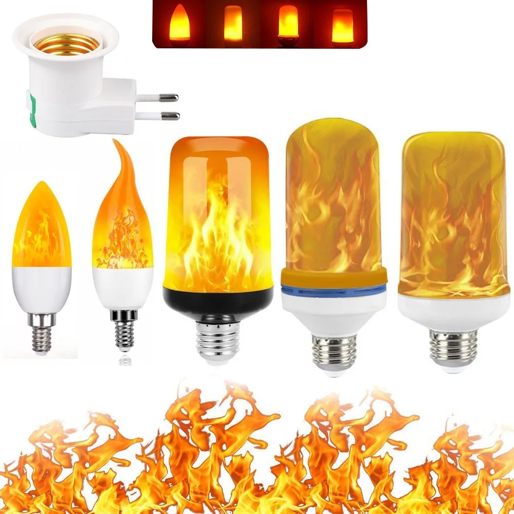 

E14 B22 EU E27 Led Simulated Flame Bulbs 9W AC85-265V Luces Home Electronic Accessories Lamp Flame light Effect Bulbs Lampada