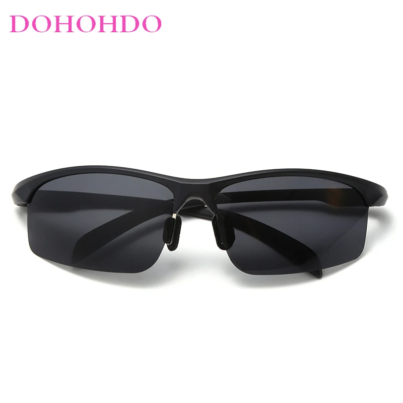 Солнцезащитные очки для мужчин и женщин поляризационные темные с полуободковой