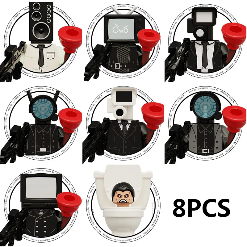 Skibidi кубики в виде унитаза мужские мини-фигурки игрушки для детей подарки на день