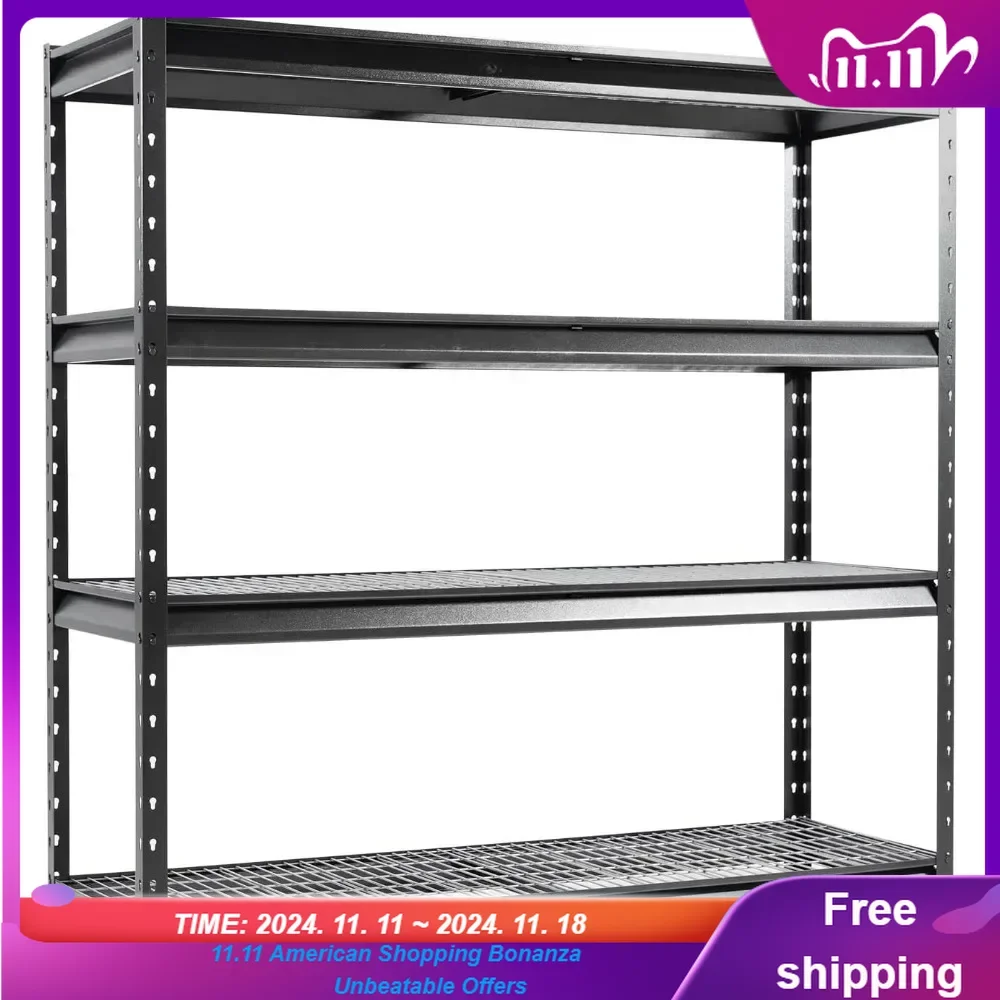 Сверхмощные гаражные стеллажи шириной 72 дюйма 8000 фунтов 4-х уровневые