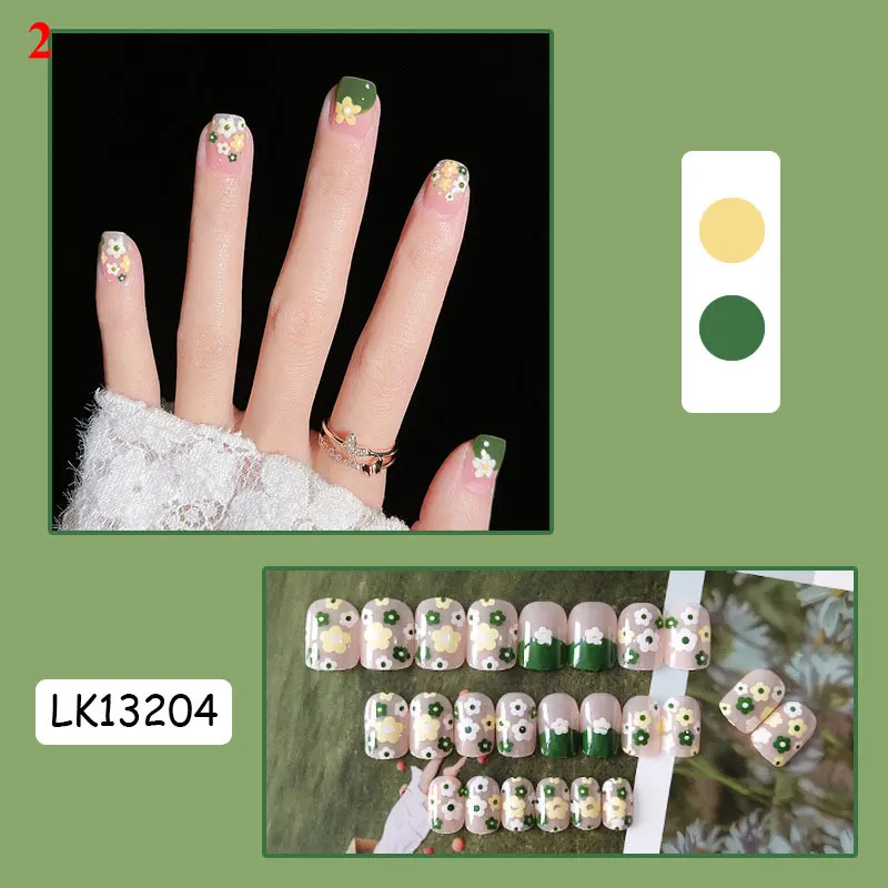 

24pcs Press On Nails Wearable Fake Nails With Glue French Line Nails Extension Artificial Full Cover Fingernails DIY Manicure