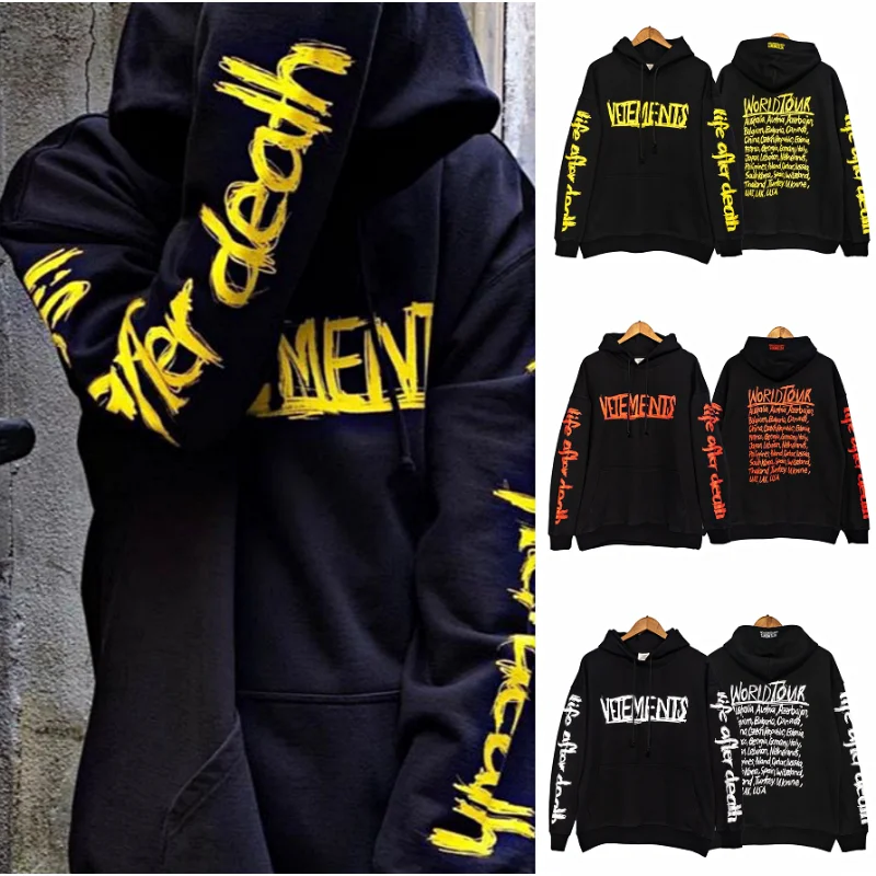 

New Spring and Autumn brand long-sleeved top graffiti lettering casual hip-hop hooded sweatshirt loose fashion hoodie