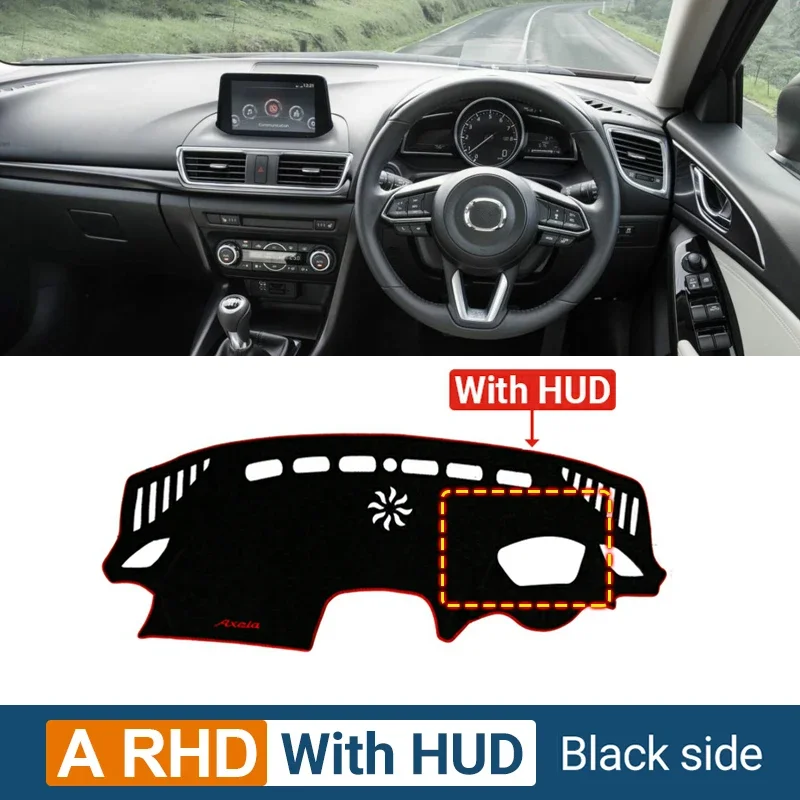 

Чехол на приборную панель автомобиля, солнцезащитный козырек, коврик для предотвращения света, противоультрафиолетовый чехол, нескользящий ковер для Mazda 3 BM BN Axela 2014 2015 2016 2017 2018