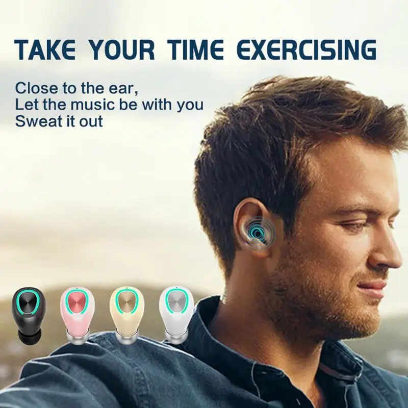 

In Ear WIFI Earbuds TWS Wireless Headphone Handsfree Earphones Sport Gamer Headset With Mic 18D Sound Quality Music Player