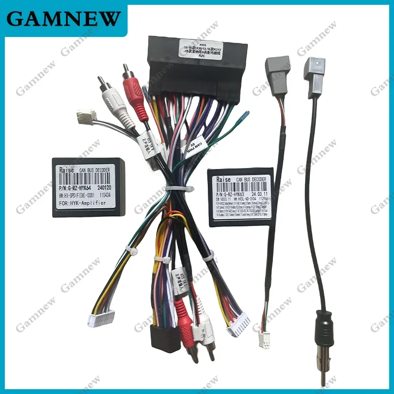 

Автомобильная аудиосистема 16-контактный DVD-плеер адаптер питания с 2 коробками CAN-шины для Hyundai IX35 Sonata 8 Santafe Kia K3 жгут проводов